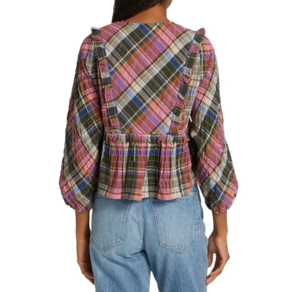 Veronica Beard Multicolor Plaid Blouse - Picture 2 of 16